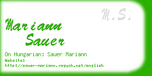 mariann sauer business card